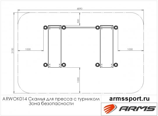 ARWOK014 ARWOK014 Скамья для пресса с турником фото №3