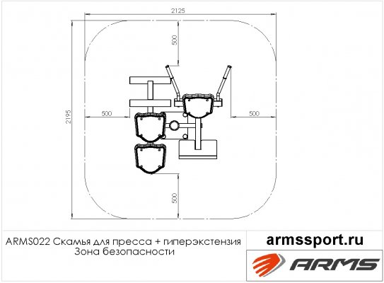ARMS022 Скамья для пресса + гиперэкстензия фото №3