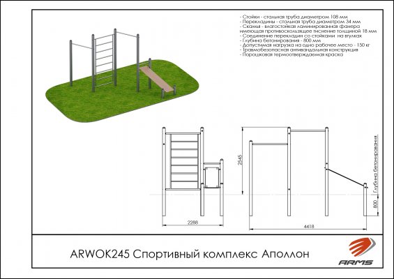 ARWOK245 Спортивный комплекс Аполлон фото №2