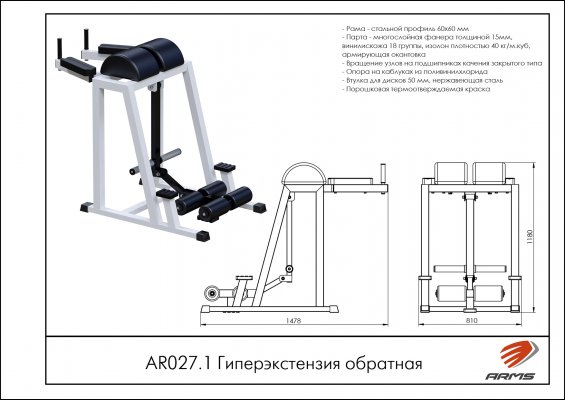 AR027.1 Гиперэкстензия обратная фото №2
