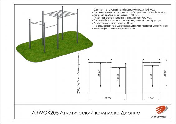 ARWOK205 Атлетический комплекс Дионис фото №2