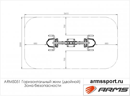 ARMS051 Горизонтальный жим (двойной) фото №3