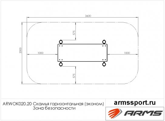 ARWOK020.20 Скамья горизонтальная (эконом) фото №3