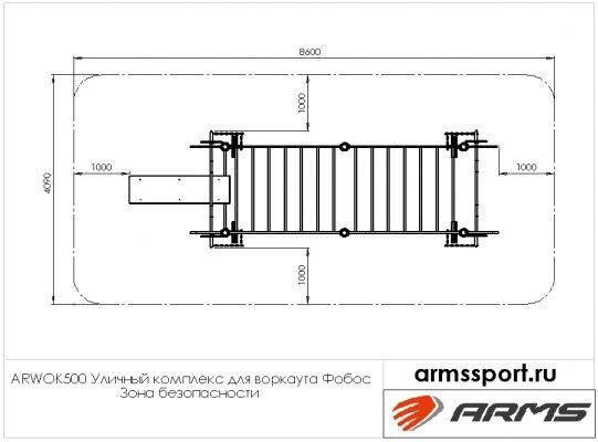 ARWOK500 Уличный комплекс для воркаута Фобос фото №3