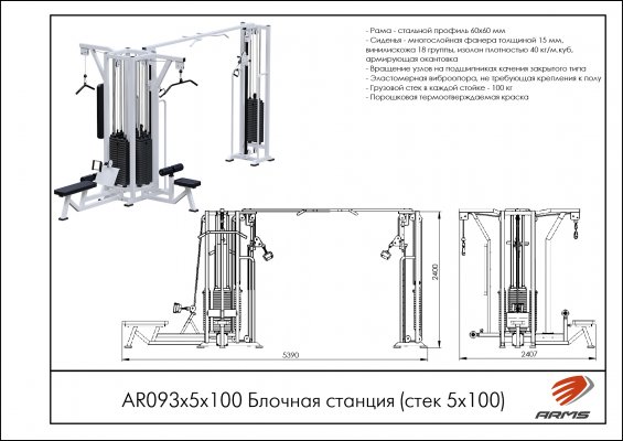 AR093х5х100 Блочная станция (стек 5х100кг) фото №2