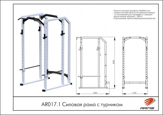 AR017.1 Силовая рама с турником фото №2